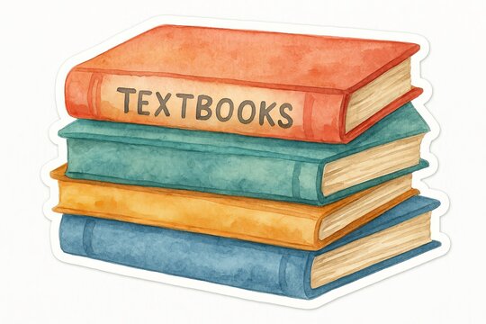 Back to school books and notebook illustration, education theme, background