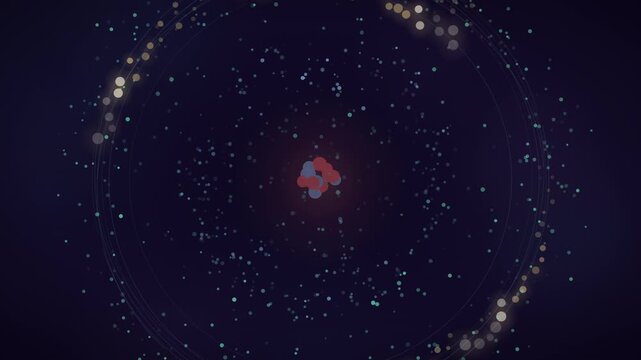 Electrons orbiting a nucleus in probability clouds seamless loop