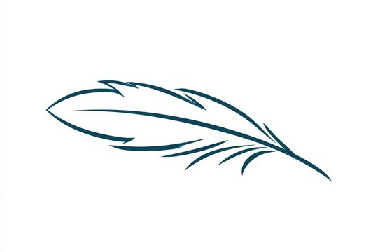 Elegant feather design in deep teal tone