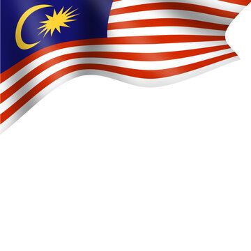 Malaysian flag illustration. Malaysia independence day corner