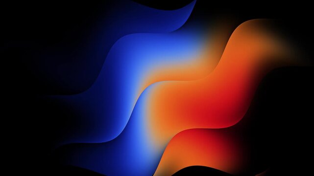 Neon blue orange colorful background with wave holographic shades and bright colors