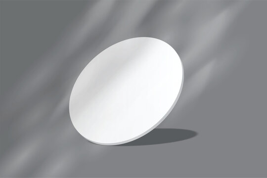 Bank white round coasters with soft shadows, creating a clean minimalist mockup for beverage branding, cafe menus, packaging, tabletop products, cup holder, table surface protector and product Ads
