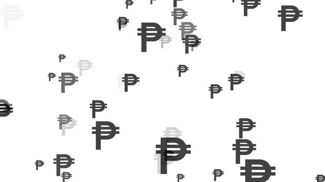 Philippine Peso currency icon animation, white background, 4K video