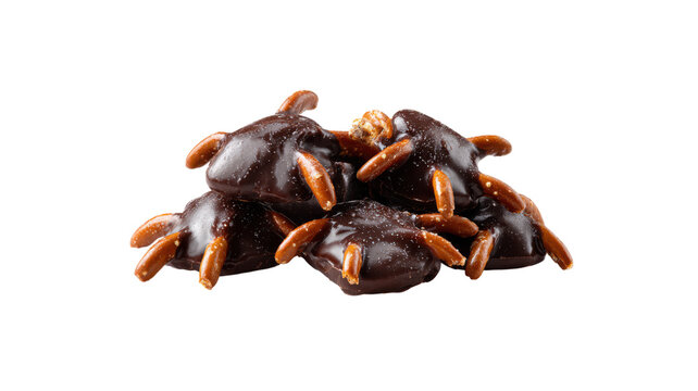 Chocolate covered pretzels with salty crunch snack