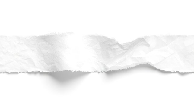Torn paper lies against a stark white background