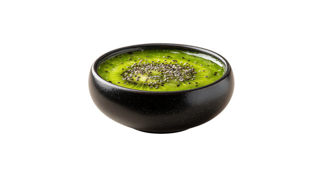 Kiwi slices in bowl with chia seeds healthy breakfast