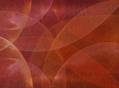 Abstract red watercolor background with translucent overlapping shapes
