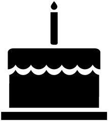 Obraz premium Birthday Cake with Single Candle Celebration Illustration