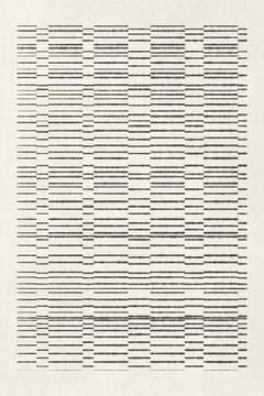 The abstract geometric pattern displays monochrome lines on paper