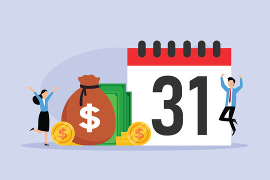 Payday and Monthly Salary Celebration Concept 2d flat vector illustration