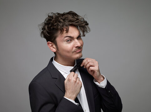 Portrait of man wearing bow tie