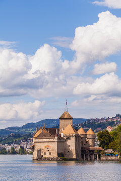 Switzerland, Veytaux, Lake Geneva, Chillon Castle