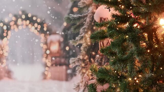Happy child on Christmas, enjoying some quality time, opening presents, kids and adults with pet dog on Christmas eve in decorated home