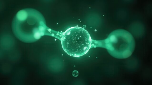 Glowing hydrogen molecule energy particles floating, clean fuel technology dynamic motion, sustainable energy concept vibrant, future power stunning glow, green hydrogen radiant