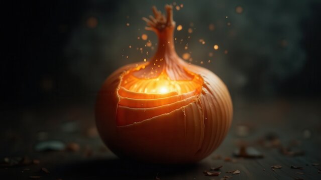 Onion layers peeling revealing core truth, deep analysis concept powerful meaningful visual metaphor, media literacy investigation stunning symbolic