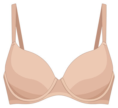 Beige pushup bra isolated on white background