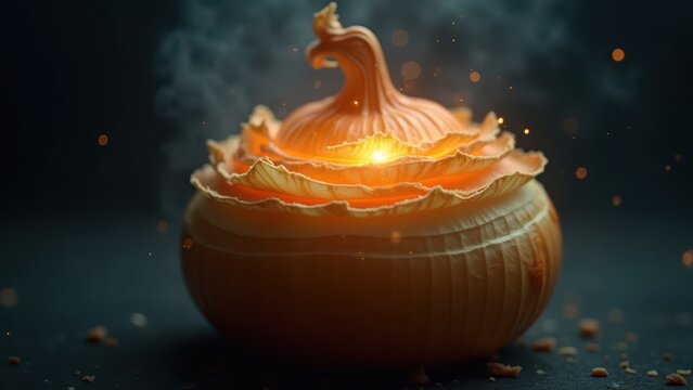 Onion layers peeling revealing core truth, deep analysis concept powerful meaningful visual metaphor, media literacy investigation stunning symbolic