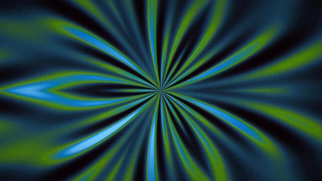 Seamless 3d loop animation of a psychedelic radial vortex with neon gradient glow and soft blur. Abstract spinning tunnel pattern for music visuals, intros, and motion design.