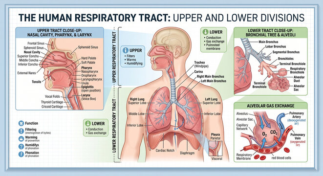 The Human Respiratory Tract: Upper and Lower Divisions