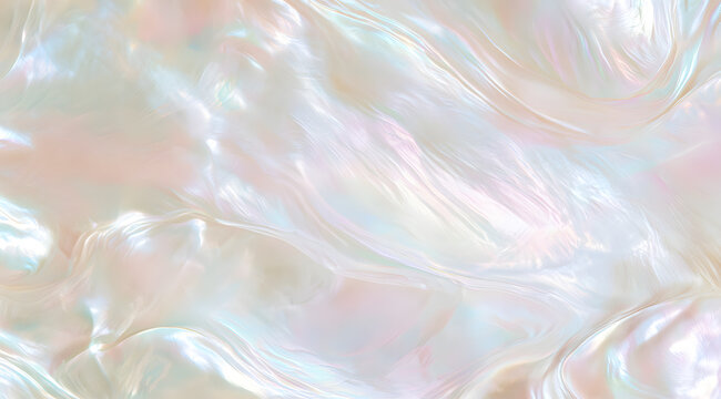 Pastel waves with an iridescent pearl texture, evoking mother of pearl