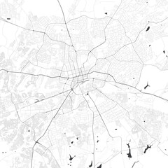 Naklejka premium Minimal vector city map of Harare with streets, districts and road network