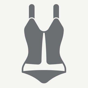 Swimsuit solid icon, beachwear concept. Vector graphics. Immerse yourself in joy of swimming, clothing sign with glyph style icon for mobile or web design