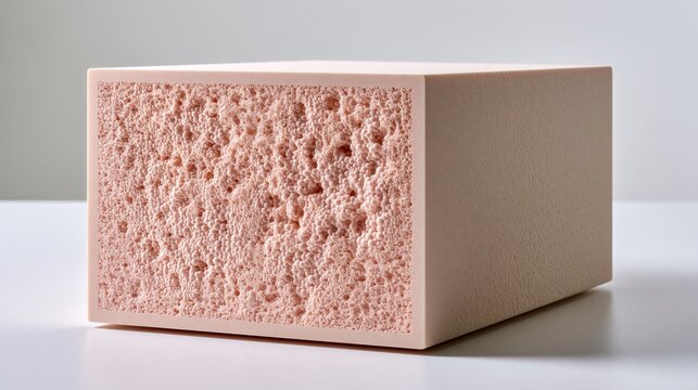 Phenolic Foam Insulation Board Slab Isolated on White