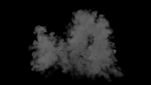 Shockwave smoke explosion stock video effect in 4K resolution with realistic puff blast cloud alpha channel transparent motion graphics element perfect for cinematic visual overlay editing