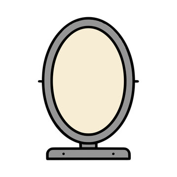 Oval tabletop mirror