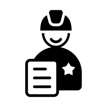 Site Supervisor Icon - Solid Black