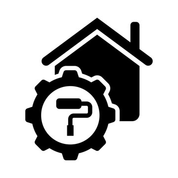 Building Maintenance Icon - Solid Black