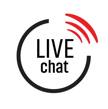 live chat icon on white background