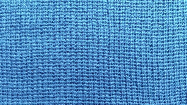 Close up of blue fabric weave texture background