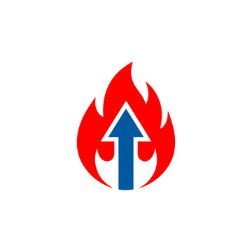 fire flame arrow logo design