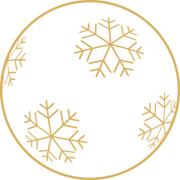 Gold Snowflake Outline Frame