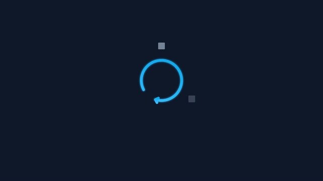 Blue Circular Loading Animation and Data Unavailable Offline Resource Error Message on Dark Background