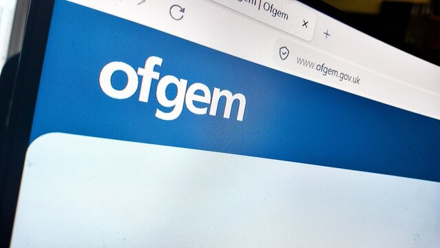  a computer screen with ofgem website displayed..ofgem is  the energy regulator for Great Britain.