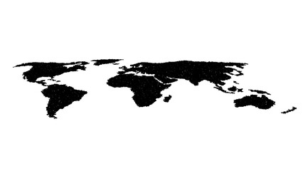 Black world map composed of small dots on a white background earth globe © Surjomukhi