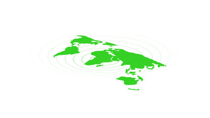 Green world map with concentric circles on white background Keywords: world map, globe, earth, geography © Surjomukhi