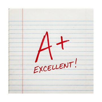 A Plus Grade Notebook White Background