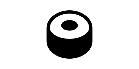 Minimalist black sushi roll icon isolated on transparent background. © SAJID