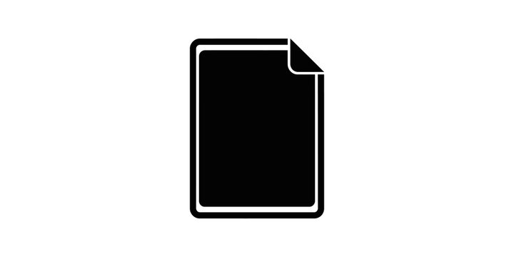 Document file icon in black for office work and digital paper storage.