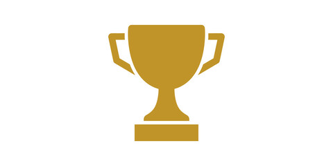 Golden trophy cup flat icon on transparent background for champions. © SAJID