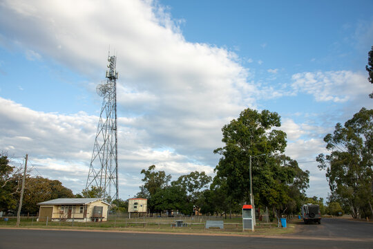 Communications tower and public phone box