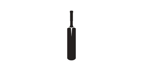 Naklejka premium Black cricket bat icon for sports training gear and athletic game apps.