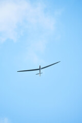 Fototapeta premium Sleek aircraft gliding through calm summer weather