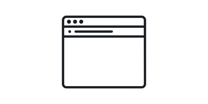 Web browser window linear icon for ui design and online navigation.