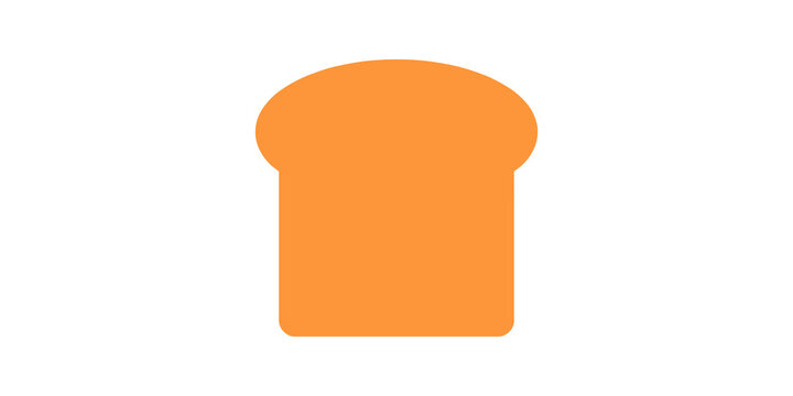 Slice of bread orange icon for bakery branding and breakfast menus.