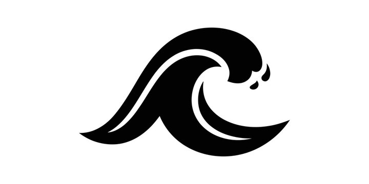 Ocean wave water splash icon for surfing sport and marine environment.