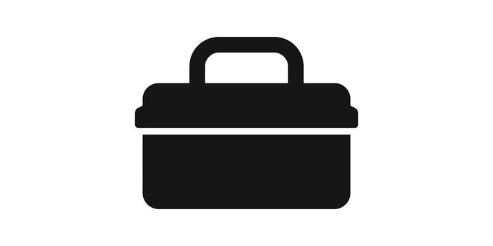 Toolbox glyph icon with handle for construction and hardware repair.